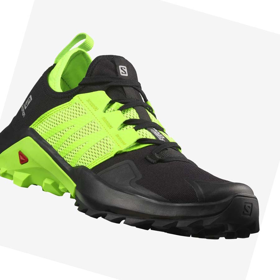 Tenis Para Trail Running Salomon MADCROSS Hombre Negros Verdes | MX 3532XYU